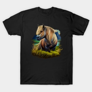 Colorful Fjord Horse Artwork 8 T-Shirt